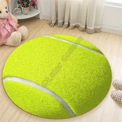 Love Tennis Ball Premium Round Rug 3D Printed Rug Non-slip Mat Dining Living Room Soft Bedroom Carpet 08