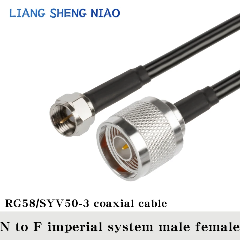 RG58 Coaxial Cable N L16 male to F Male Female connector Pigtail Coax cable F to N to F imperial system male cable line 0.3M-50M