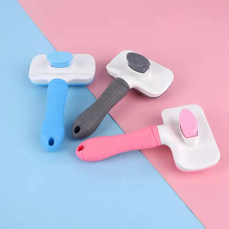 Pet One Button Self Cleaning Slicker Brush Automatic Hair Remover Comb Dog Cat Massage Needle Comb For Pet Beauty Care Supplies