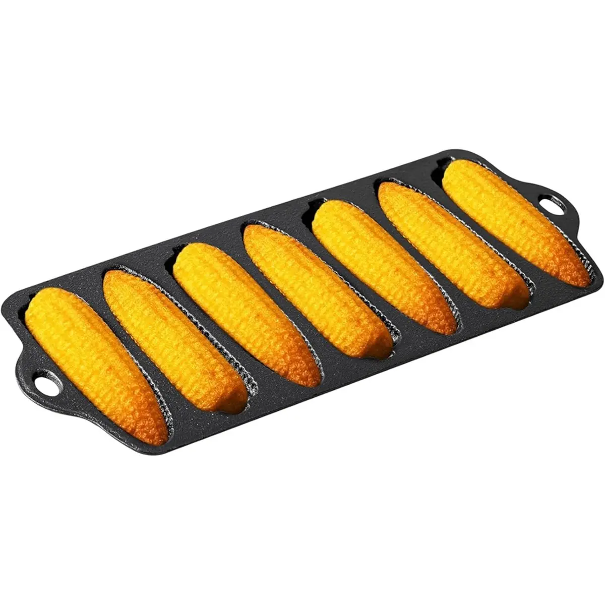 2026 New Cast Iron Corn Cob Pot, Suitable for 7-Hole Corn Bread Molds for Ovens, Stoves, Grills, and Bonfire Baking