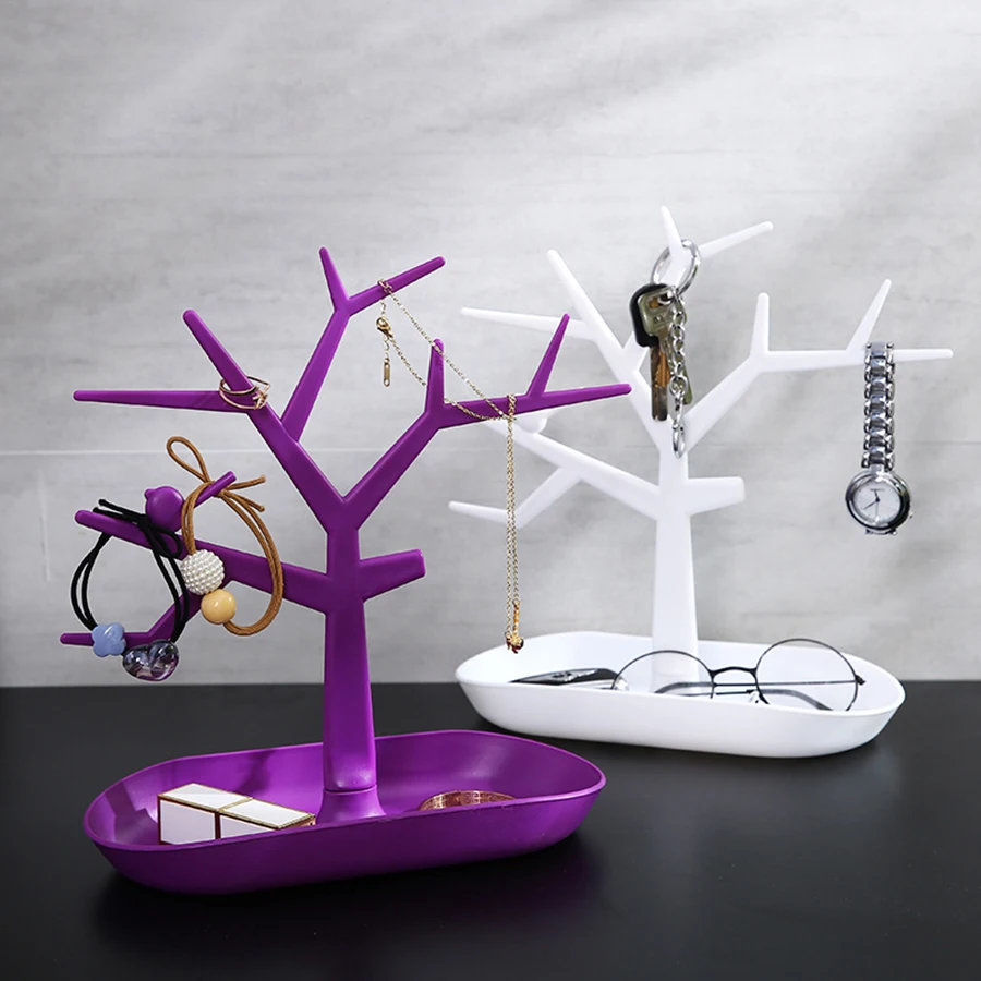 1Pc Bird Tree Display Stand - Key Storage Tree - Necklace Bracelet Display Stand - Watch Hook Decoration Organizer