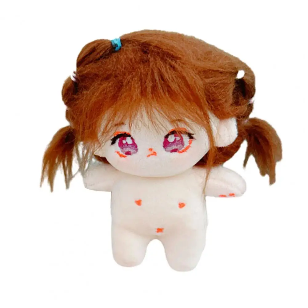 Stuffed Doll Colorful Hair Anime Girl Doll Plush Toy for Kids Pretend Play Game Cute Big Eyes Stuffed Figure with Unfinished