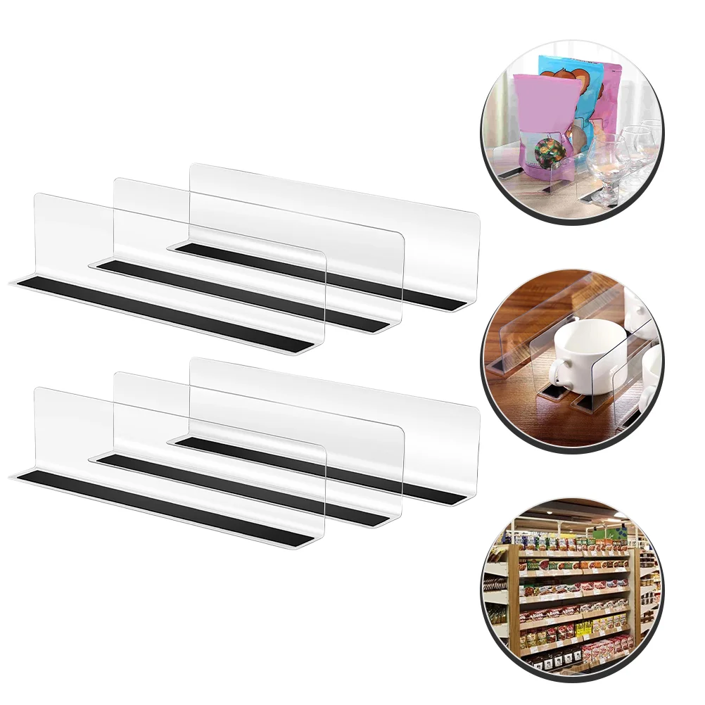 6 Pcs Shelf Divider Supermarket Dividers Organizer Commodity Clapboards Racking Shelving Separator PET Magnetic