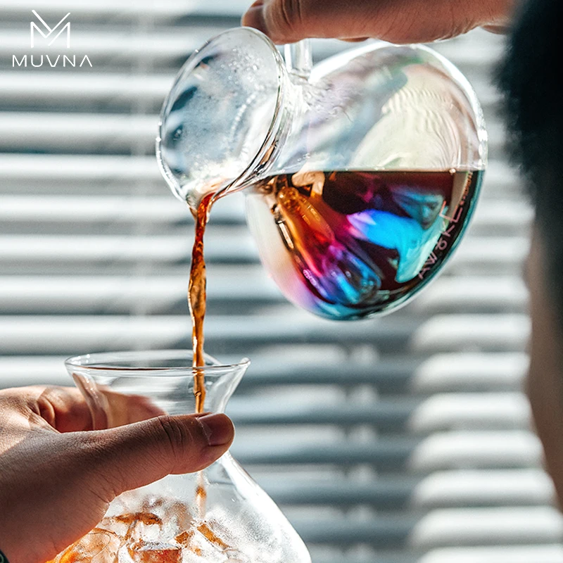 IN STOCK MUVNA Handmade Coffee Tornado Glass Sharing Pot 450ML HeatResistant Sharing Kettle Drip Cup Hand Brewed Espresso Filter