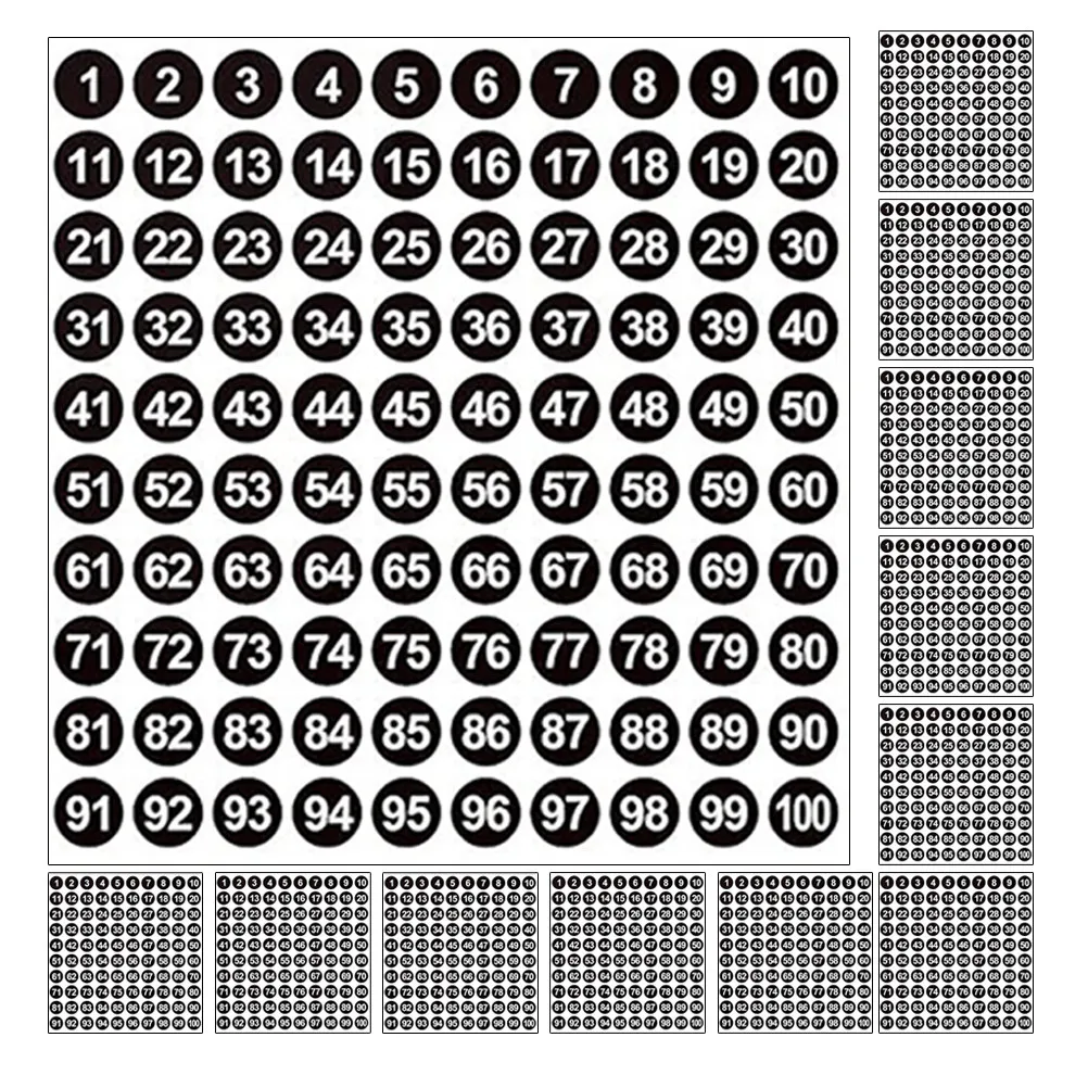 

2500Pcs Numbered Stickers Round Self-Adhesive Labels 1-100 Consecutive Colorful Mini Decals for Classroom Office Organization