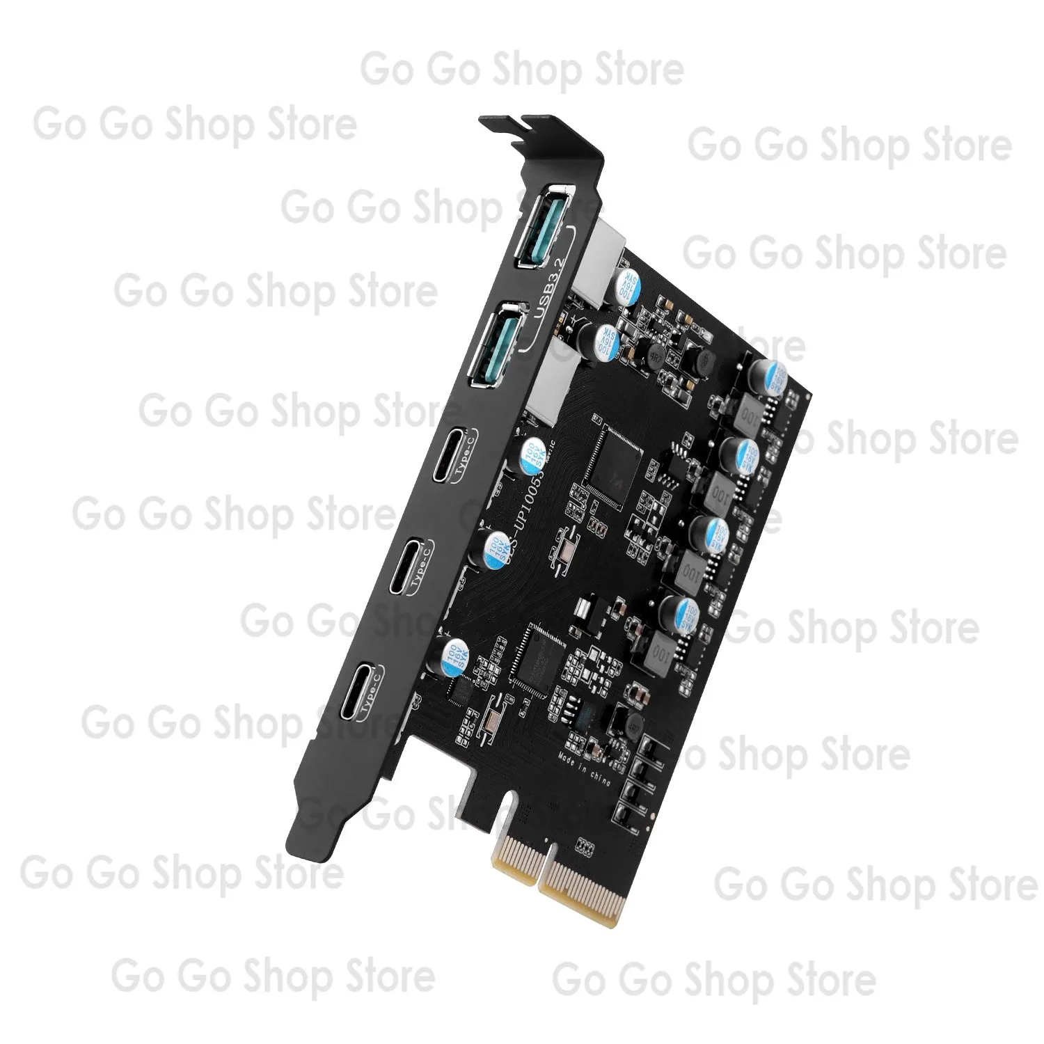 Placa adaptadora de expansão USB3.2 PCIE para USB 3.2 3/5/7 portas USBA + TYPEC frontal TYPEE 20G