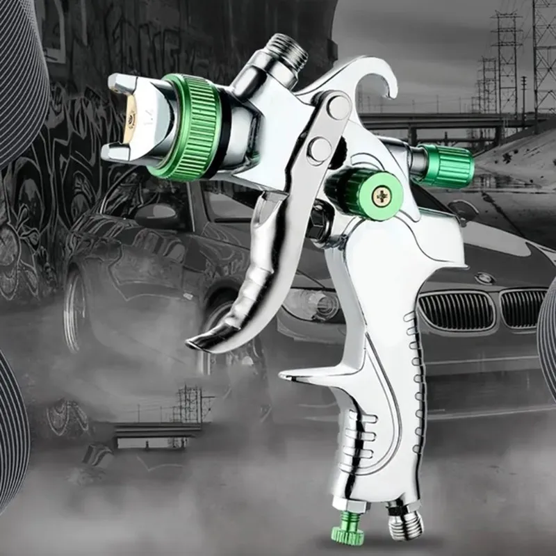 AT51-High Efficiency Spray Gun,600Ml, 4 Interchangeable Nozzles For Home And Industrial Use
