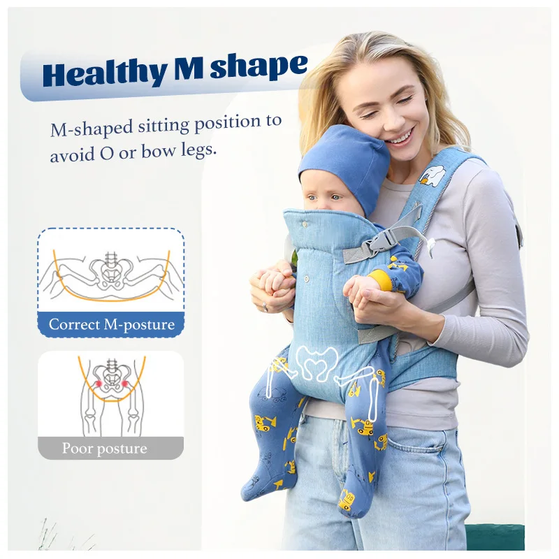 All Seasons NewbornFront Facing Kangaroo Wrap Advanced 4-In-1 Baby Carrier Strap Sling Infant Hipseat Waist Belt Babies Gear
