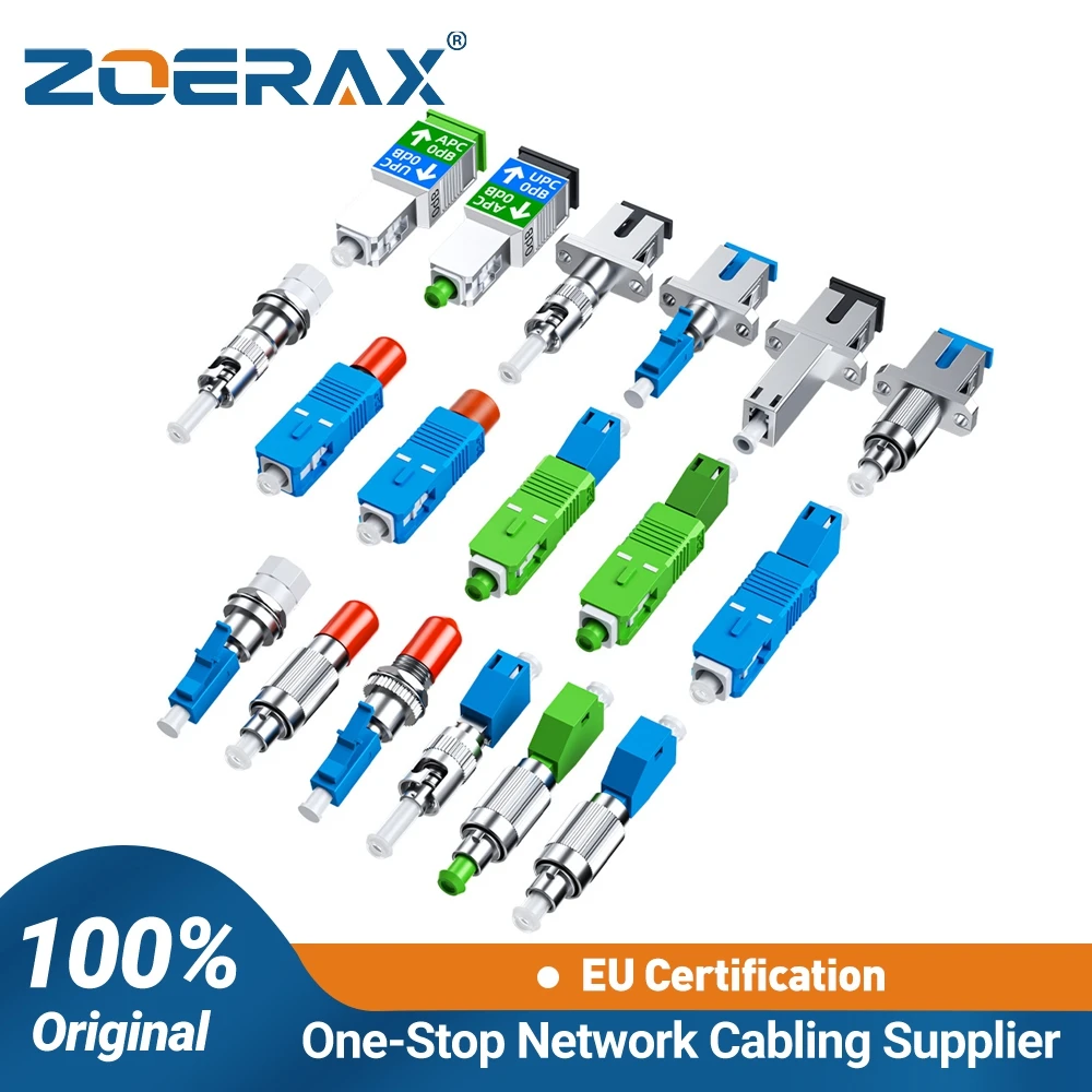 ZoeRax FC SC ST LC Male to Female Fiber Optic Connector FTTH Singlemode Adapter for Visual Fault Locator Optical Power Meter