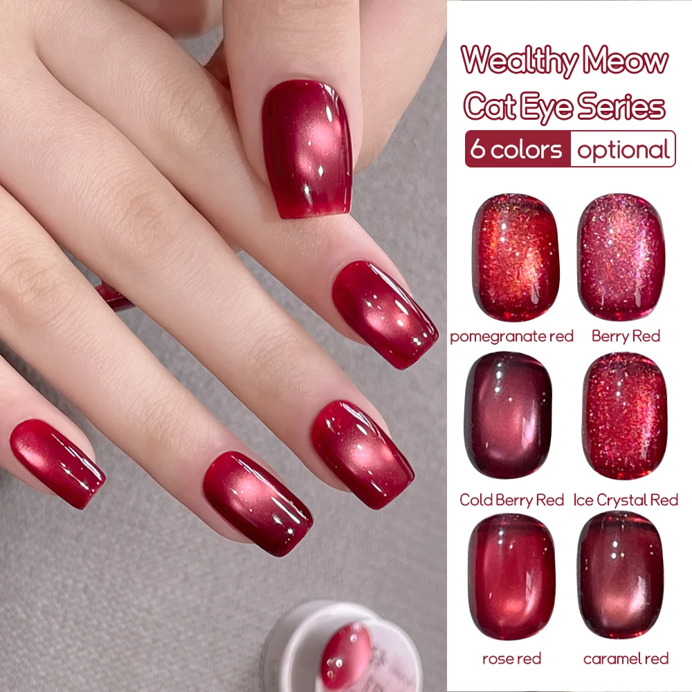 Kaniu Neujahrs-Katzenaugen-Gel-Nagellack, selbstklebend, neuer Flash-Nagellack, Flash-Glasperlen, Katzenaugen-Effekt für Nagel-Maniküre, DIY-Design