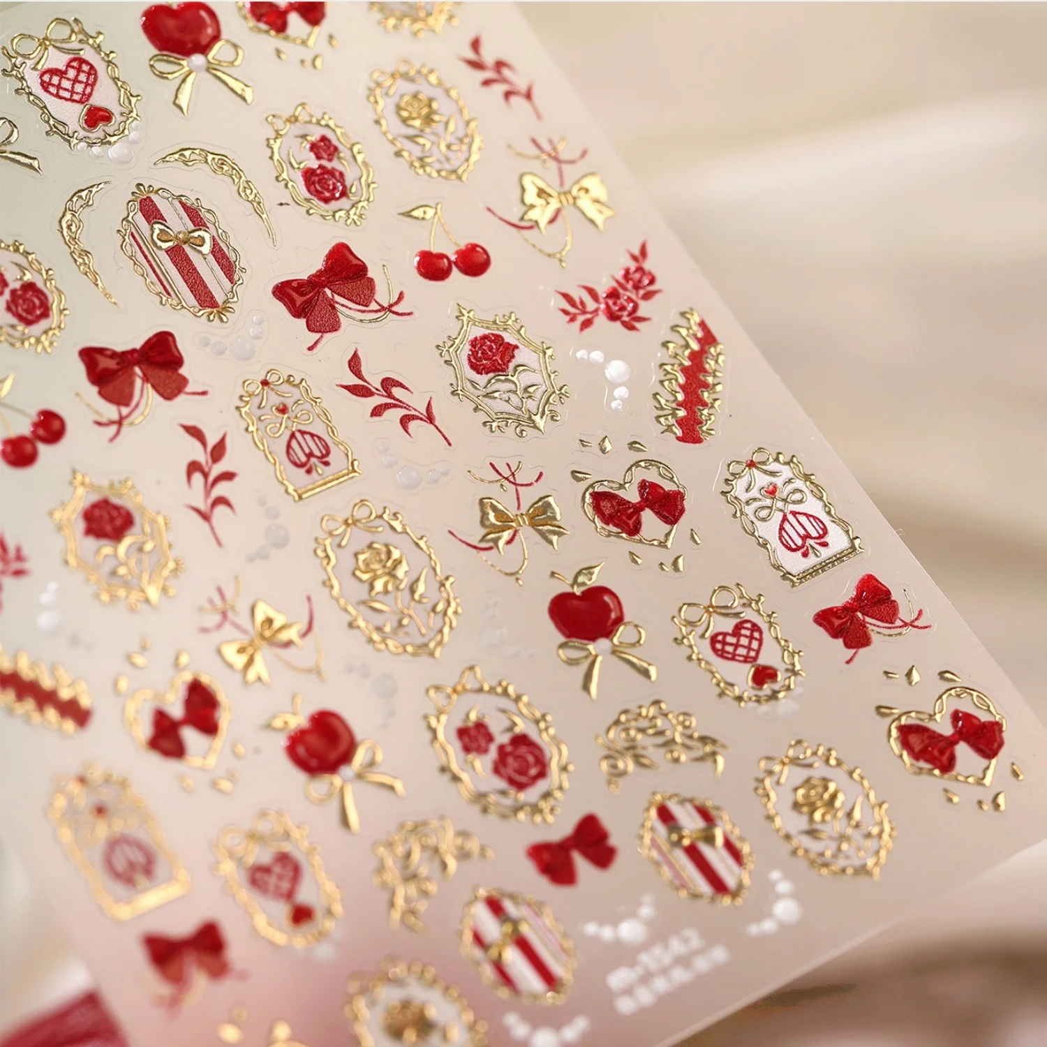 Retro Red Apple Cherry Lace Ph - Nail Art Red Cherry review and price