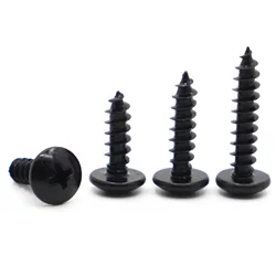 10/50 pièces M3 M3.5 M4 M5 M6 vis autotaraudeuses à tête creuse Phillips en acier au carbone noir