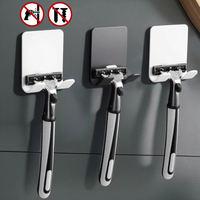 1-4pcs Razor Holder Storage Hook Wall Men Shaving Shaver Shelf Punch Free Razor Rack  Plastics Bathroom Accessories Organization