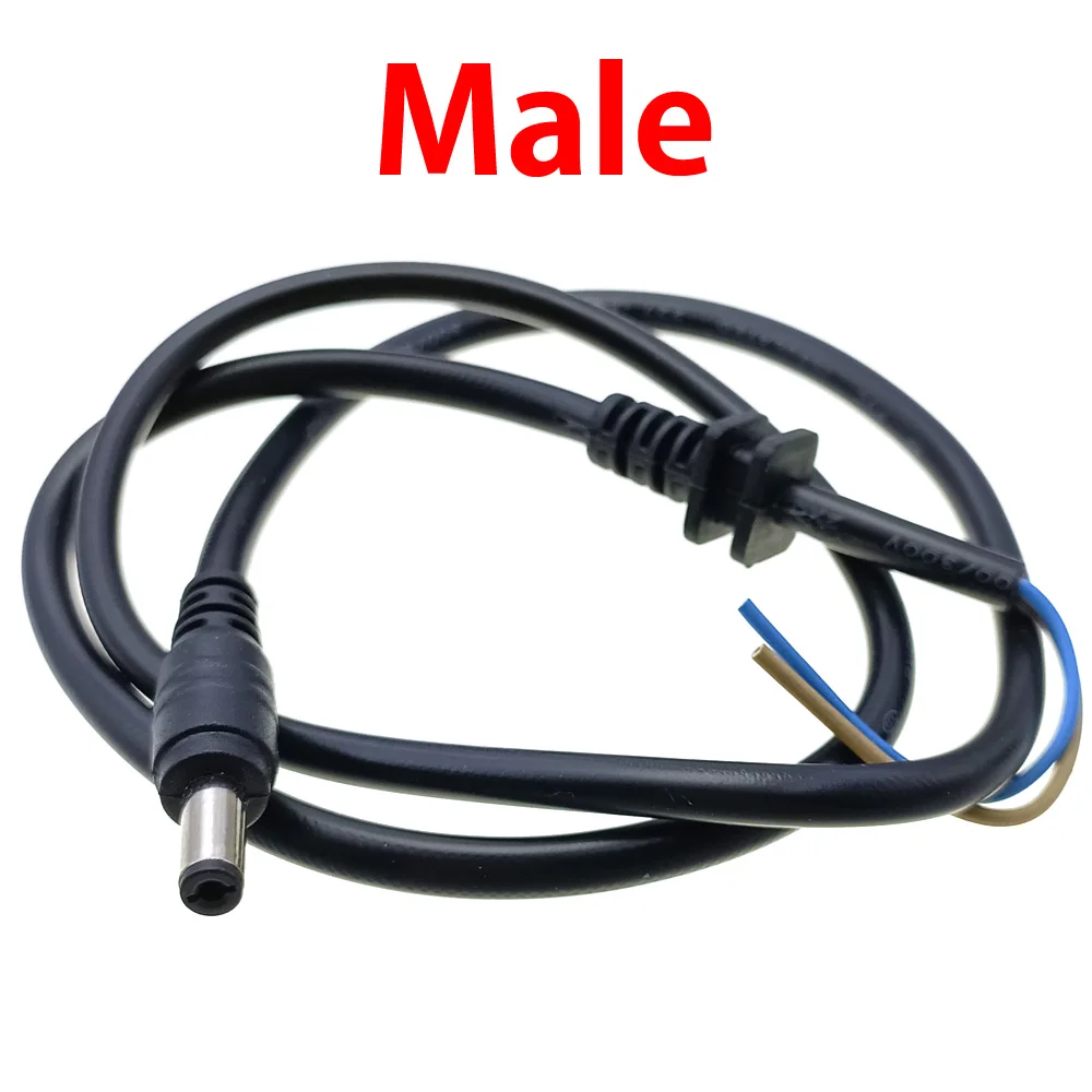 DC2.1/2.5 Charger Plug Socket Electric Bicycle Charging Head Lithium Battery Output Line 36V/48V/60V Round Male and Female Base