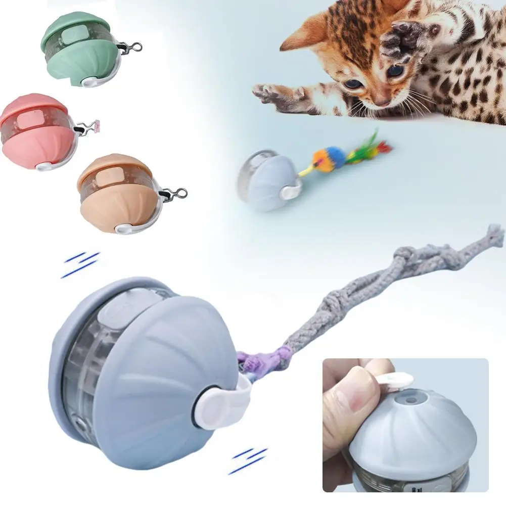 Cat Interactive Ball Toys Automatic Rolling Ball Faux Tail Rechargeable Smart Pet Electric Toy Dog Cat Training Imitate Mouse