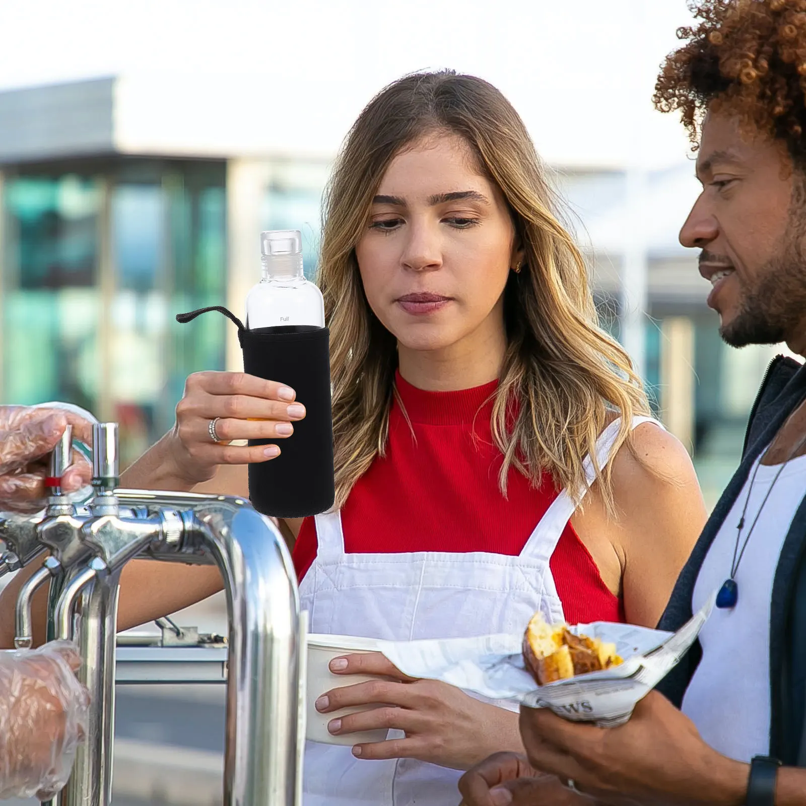 

Gradient Glass Cup Practical Transparent Water Bottle Smooth Edges Design Comfortable Hold Long Term Use