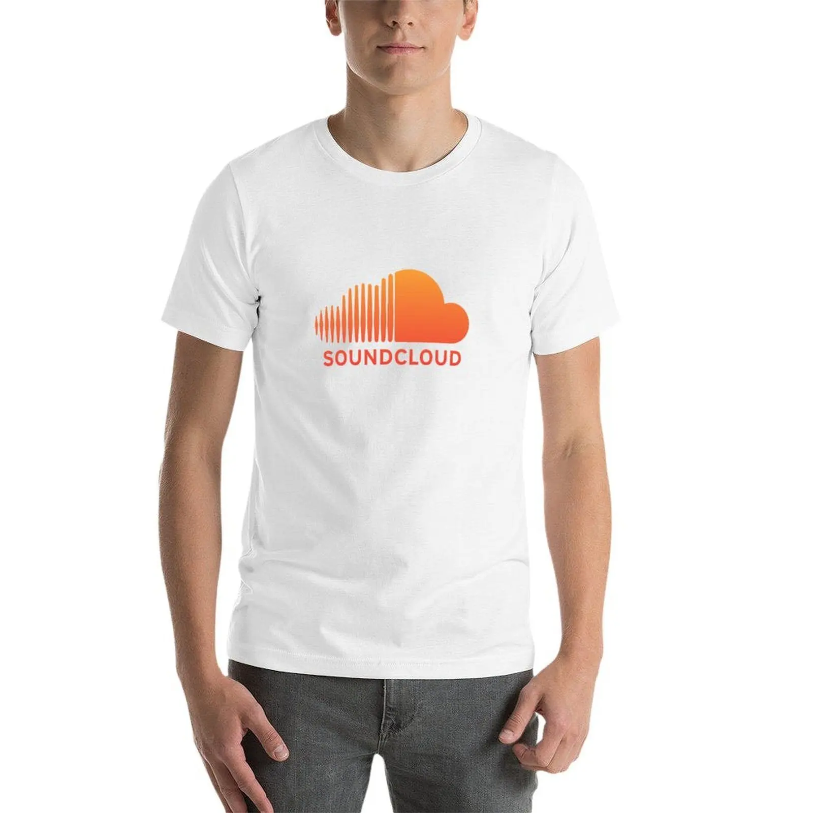 تي شيرت Soundcloud Music تي شيرت للرجال حزمة تي شيرت أبيض رجل قطن تي شيرت