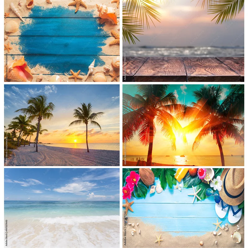 

Tropical Sea Beach Palms Tree Photography Background Natural Scenic Photo Backdrops Photocall Photo Studio 211227-HHB 10