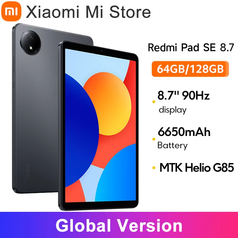 Original Xiaomi Redmi Pad SE 8.7 64GB 128GB MediaTek Helio G85 90HZ 8.7" Screen 6650mAh Android U Global Version Tablet Mi Pad