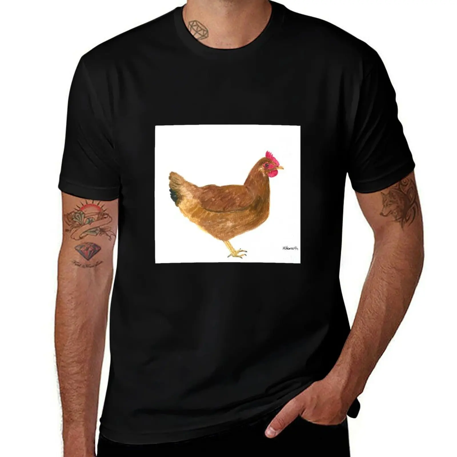 

Brown hen watercolor T-Shirt t shirt for man man graphic t shirt t shirts for man pack white T-Shirt