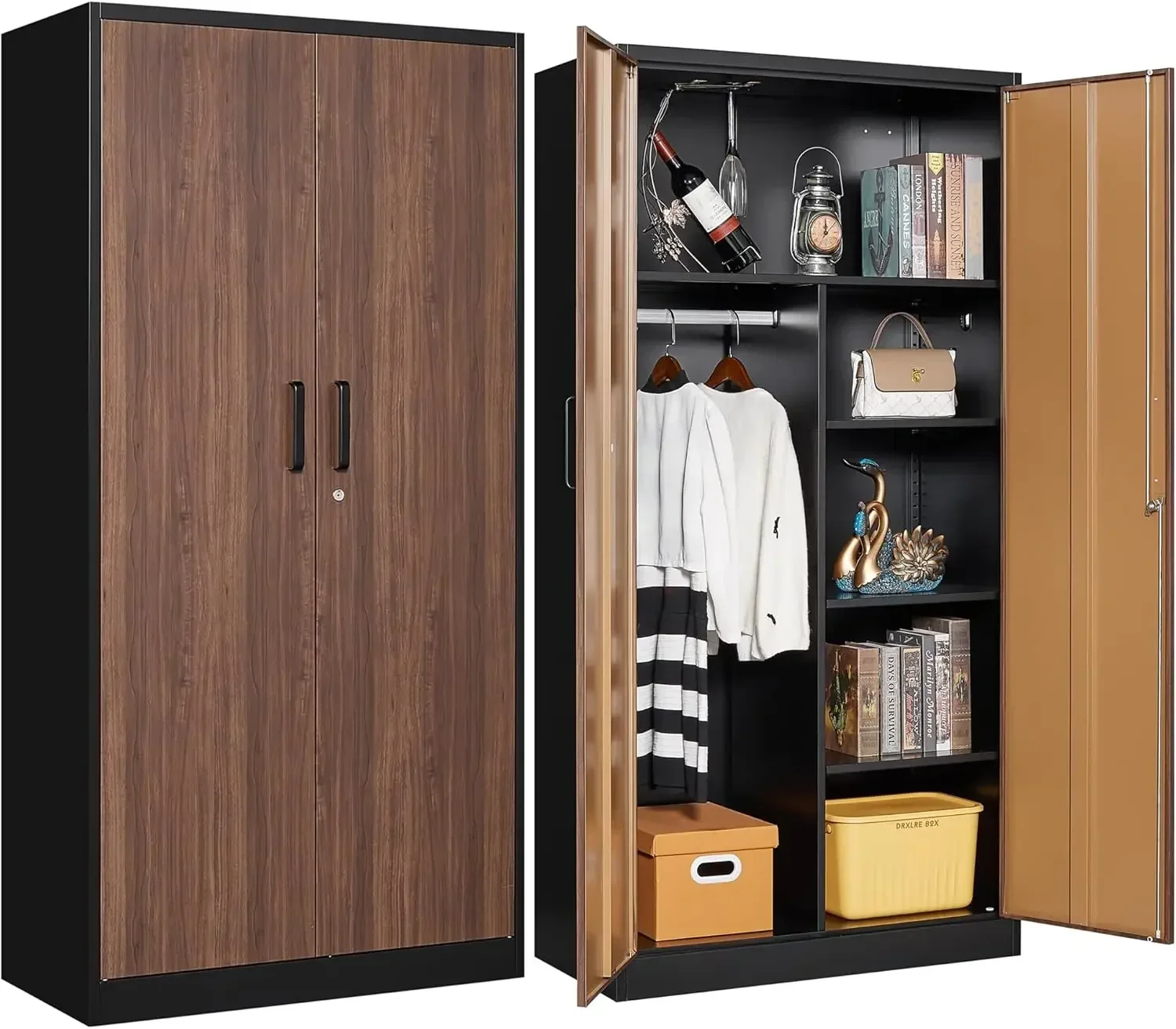 Storage Cabinets,72'' Employee Lockers Steel Wardrobe with Lock Door for Office