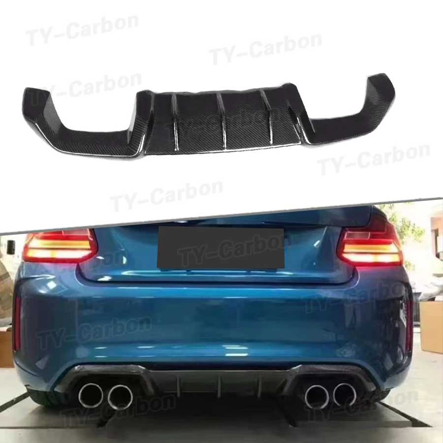 Real Carbon Fiber MP Style Car Racing Rear Bumper Diffuser Lip Spoiler for BMW 2 Series F87 M2 M2C 2017 -2020 Car Accessories