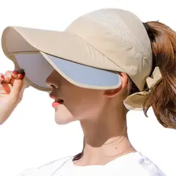 Women Retractable Visor Hat Summer Sun Riding Outdoor Sport Cap UV Sun Hat Woman Beach Hat