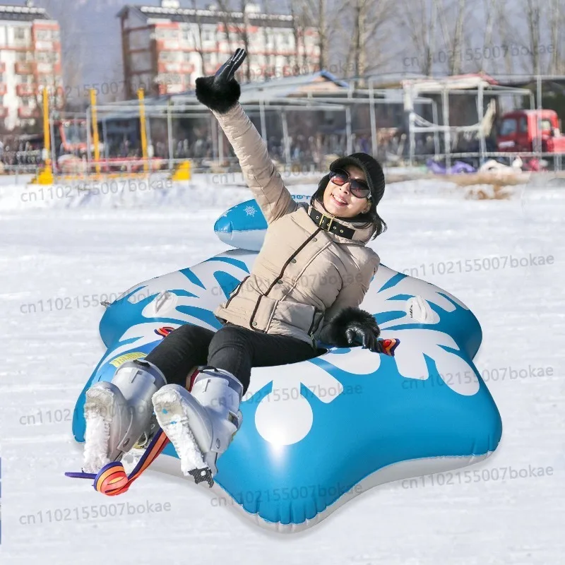 Inflatable snowflake ski ring - Adult cold-resistant thick PVC ski tire