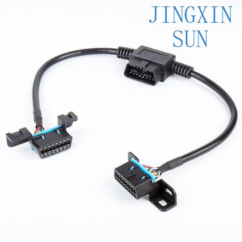 Car OBD Interface Expansion Conversion Wire OBD 2 One Divided Into Two Cable Original Car Plug Extension Cable 16 Pin 16 Core