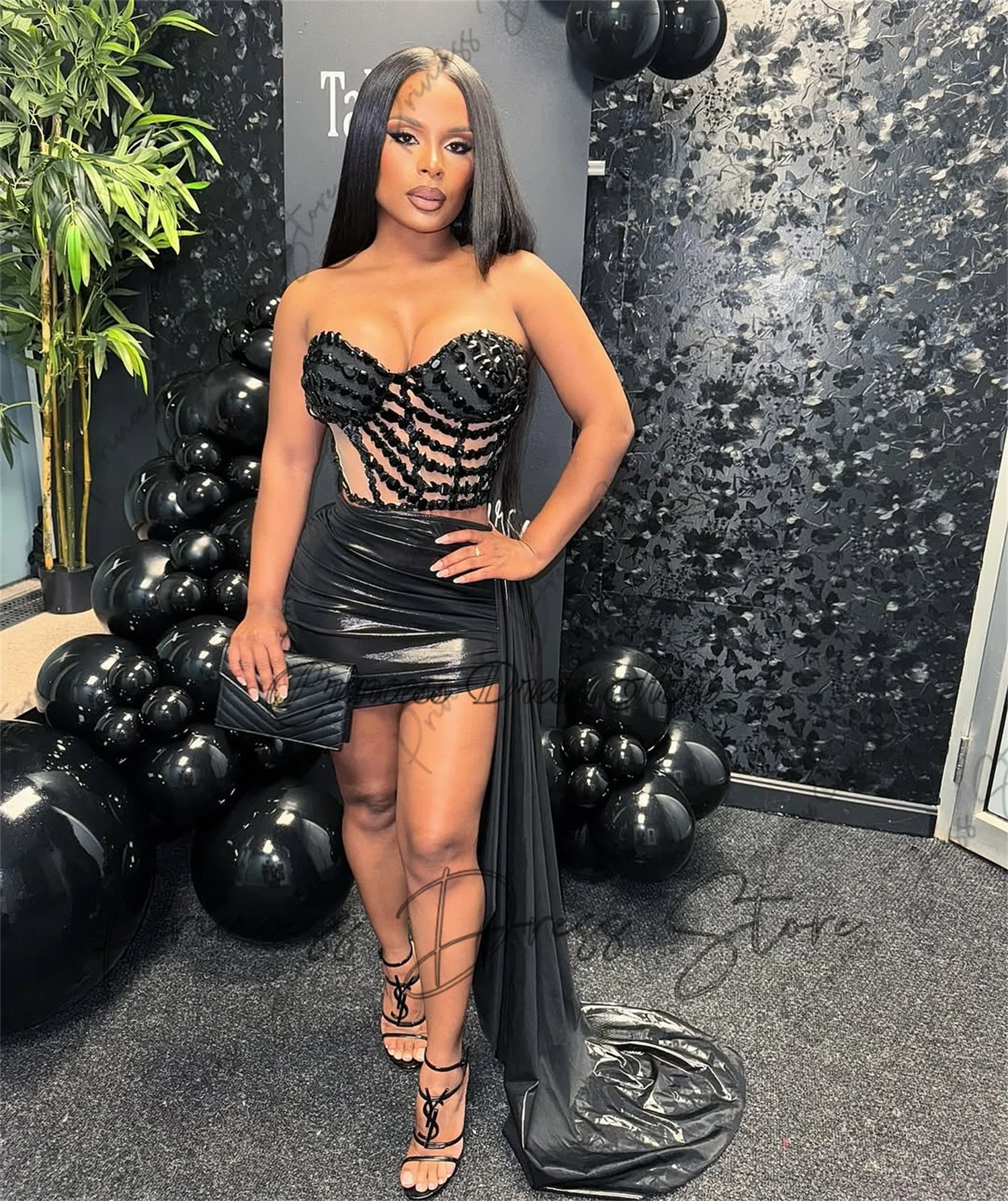 

New Luxury Crystal Beading Homecoming Prom Dress Mermaid Mini Cocktail Gown Birthday Dress Luxury 2025 Blackgirl Customized