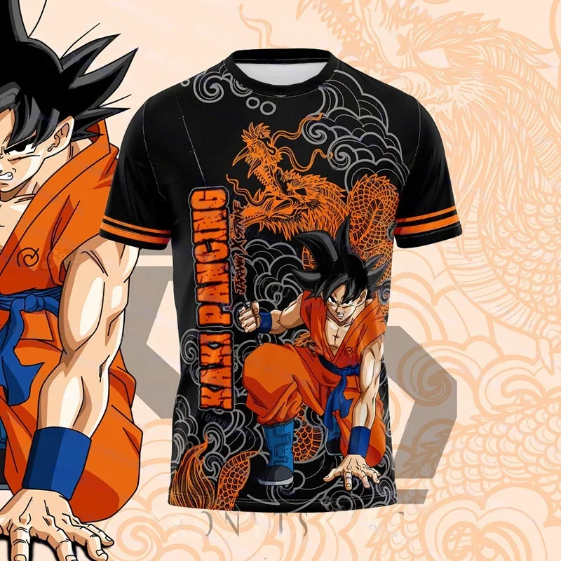 2026 Sommer Dragon Ball Retro Fitness T-Shirt Herren Oversize 3D-Druck Kurzarm Familien-Unisex Kinder-Sportshirt