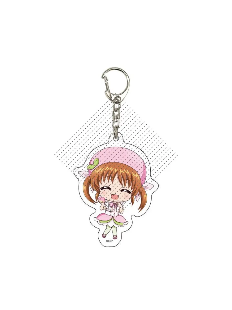 Game Fate Testarossa Harlaown Amitie Florian Hayate Yagami Takamachi Keychain Doll Anime Acrylic Keyring Cosplay Toy for Gift