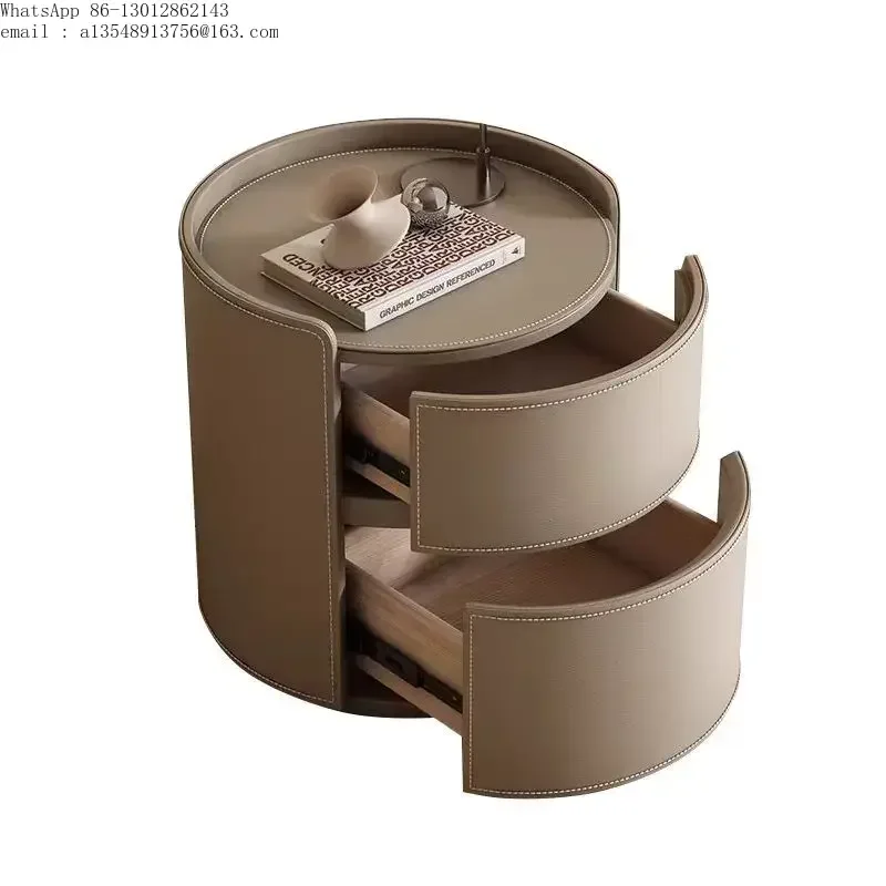 Mesa de cabeceira criativa, redonda e moderna para quarto compacto