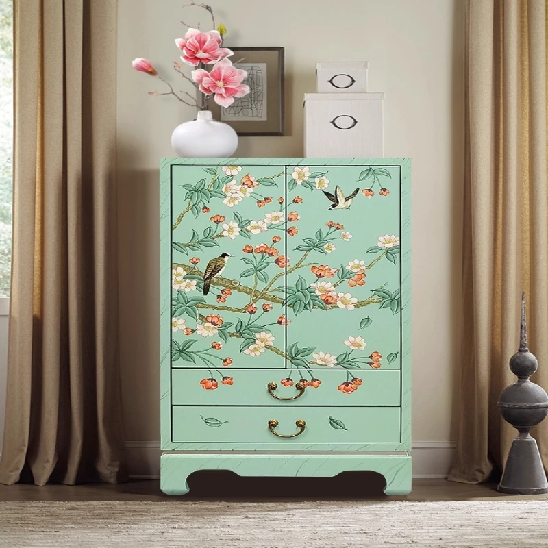 

Bedroom solid wood painted entrance cabinet, corner storage cabinet next to sofa