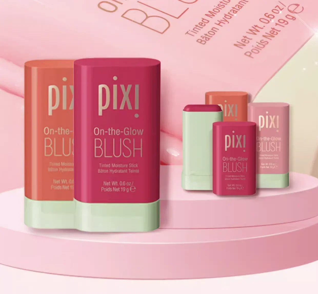 PIXI ลิปสติกสำหรับแต่งหน้าบลัชออนแก้มธรรมชาติครีมบลัชเชอร์สีแดงติดทนนานสีสูงโทนผิวกระจ่างใสกันน้ำ