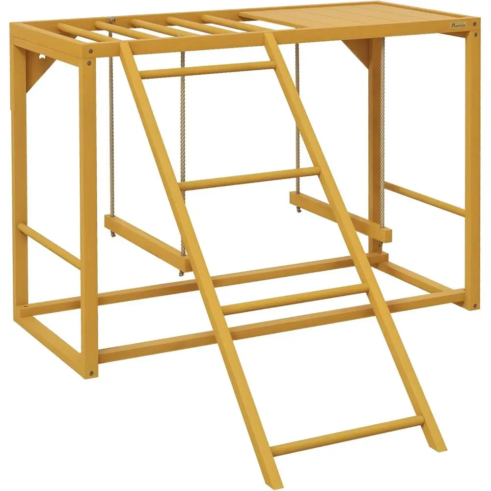 

Multi-Perch Wooden Chicken Coop with Swing Set and Ladder for 3-4 Birds