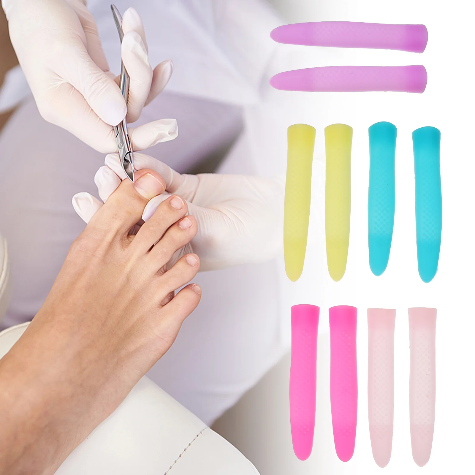 Anti-Slip Cuticle Scissor Handle Cover Silicone Grip For Nail Trimmer Professional Salon Home Use Tool Accessory