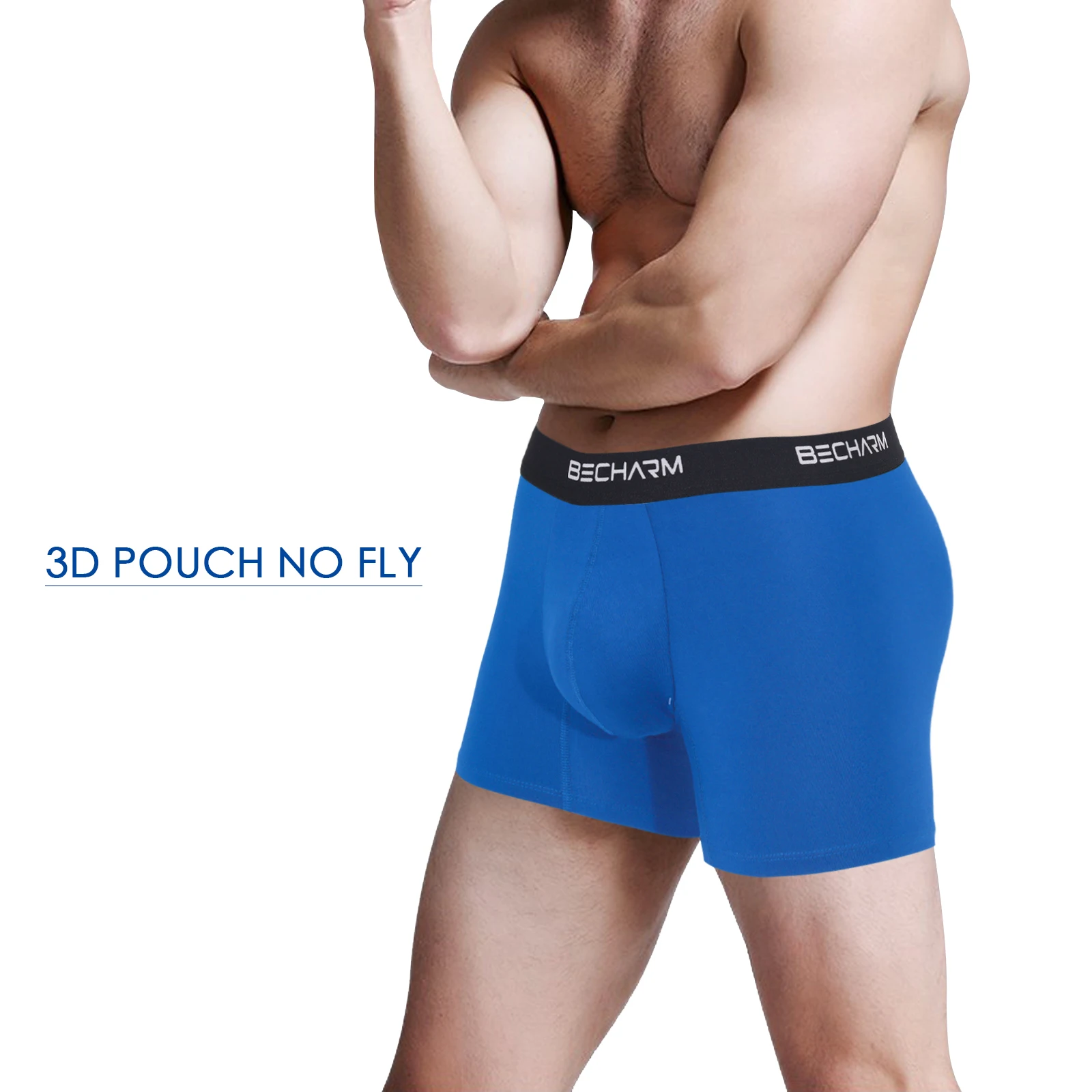 Man Multicolor Boxer Briefs Short Leg No Ride Up Underwear Mens Cotton Spandex Trunks 5 Pack