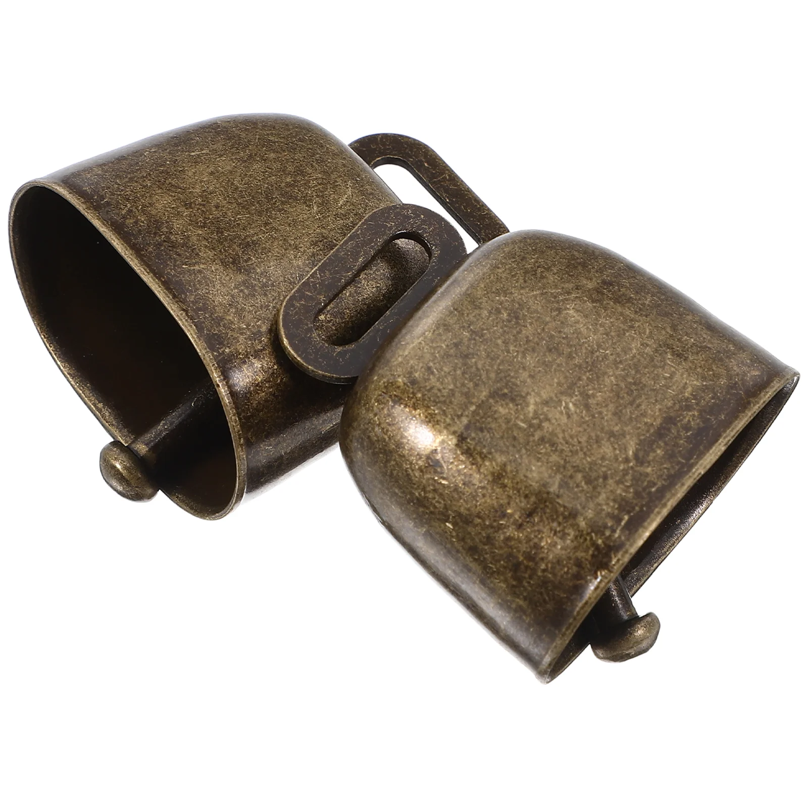 2 Pcs Calling Bells with Handle Cowbells Noisemaker Football Brass Square Child Outdoor Playset