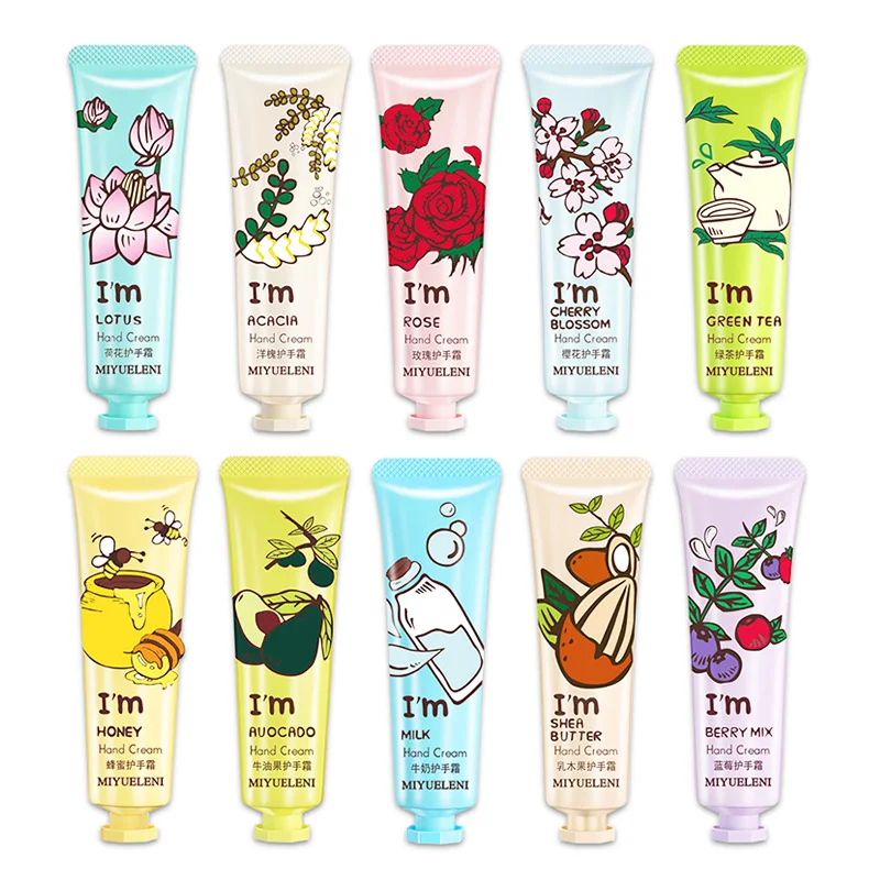 Fruit Flower Fragrance Hand Cream Moisturizing Refreshing Anti-Aging Anti-Wrinkle Nourishing Hydrating Hand Care