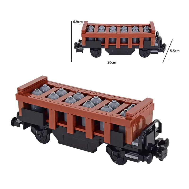 MOC City Technical Idea Train Base Railway Sulfuric Acid Tanker Car Vehicle Carriage Building Blocks Bricks Kids DIY Toys