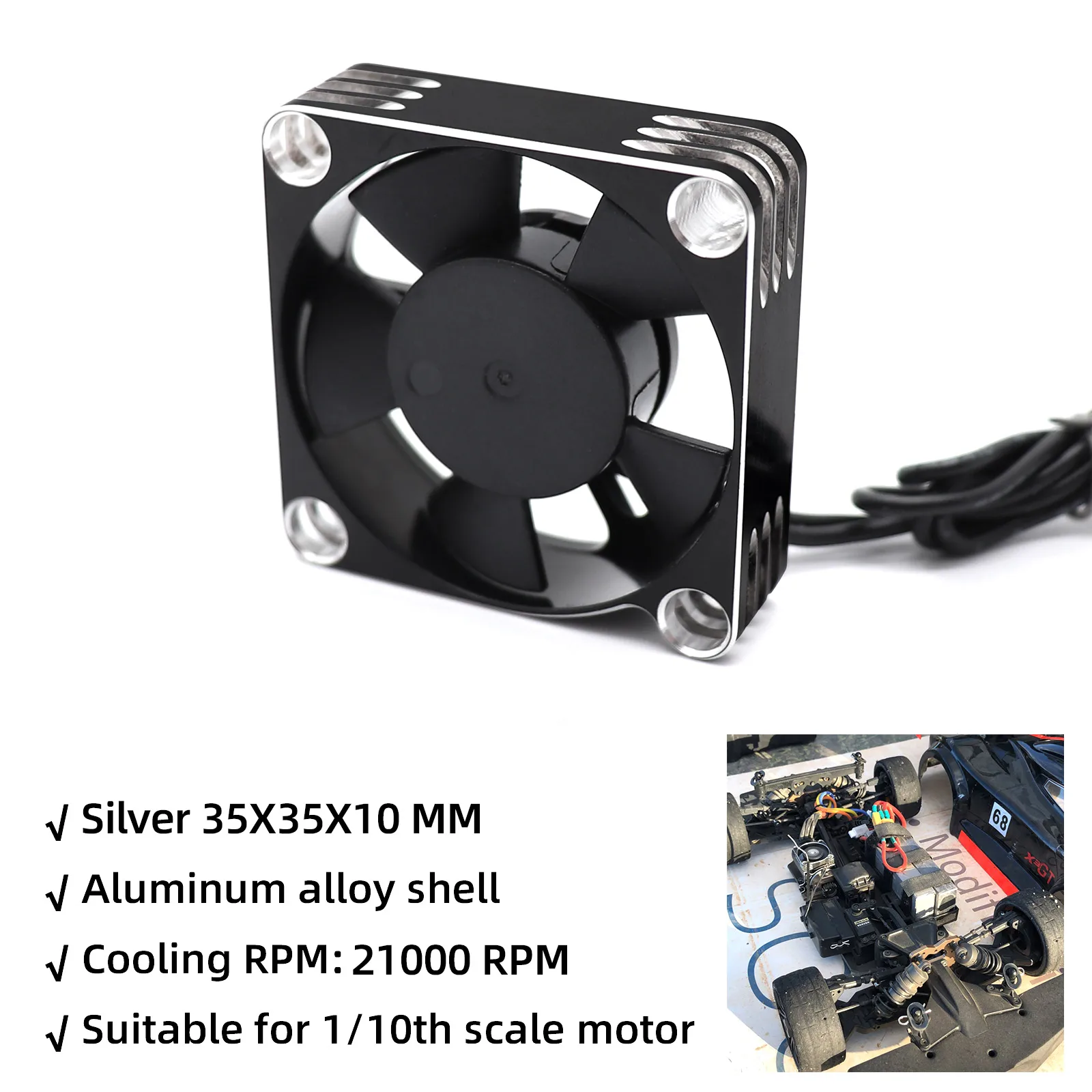RC 25/30/35/40/50mm Fan 28000 RPM Warmteafvoer Koelventilator voor RC Crawler 1/10 1/8 1/5 Motor Borstelloze/Geborsteld ESC RC Auto - afbeelding 1