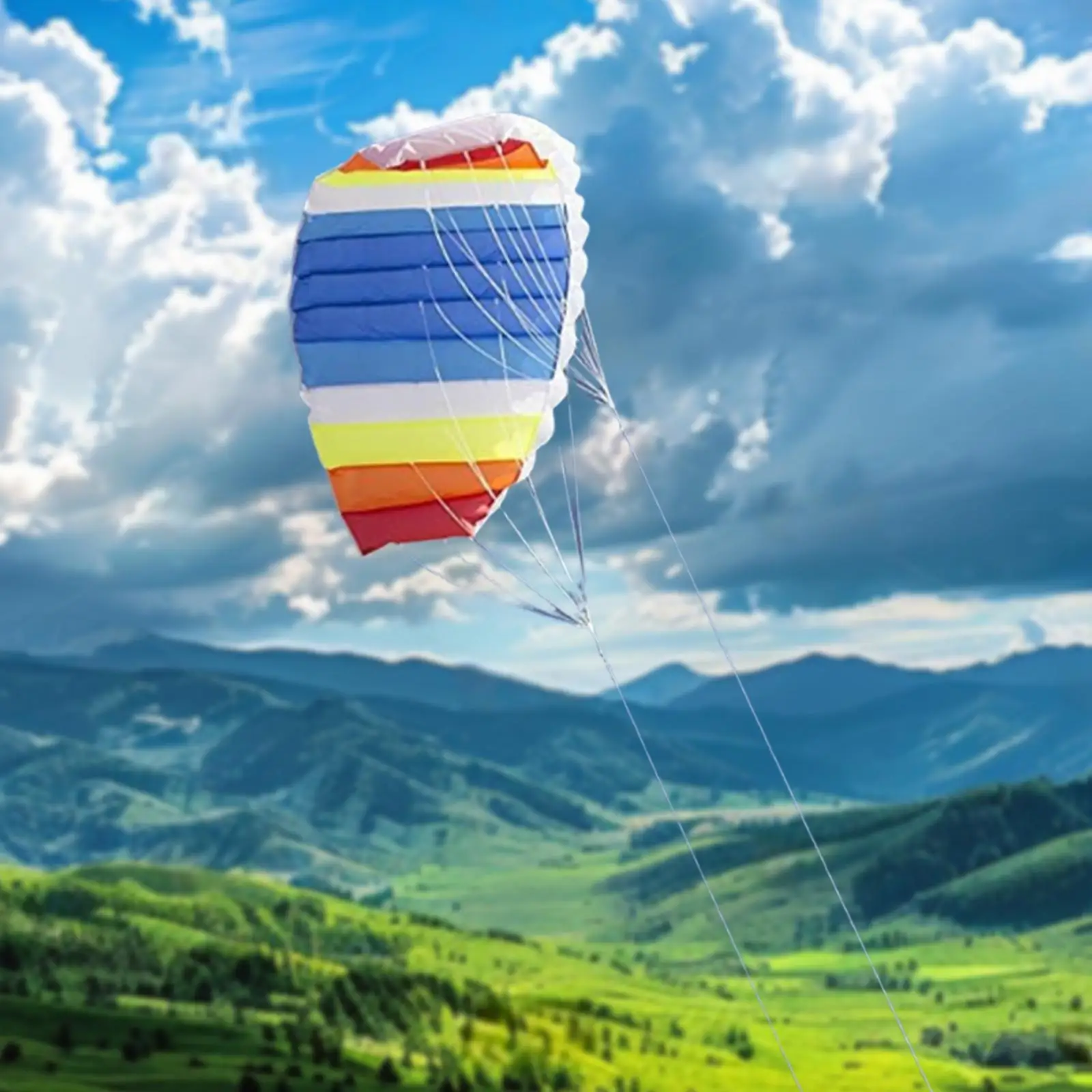 Pipa acrobática de pára-quedas enorme pipa de energia parafoil para parque praia crianças e adultos