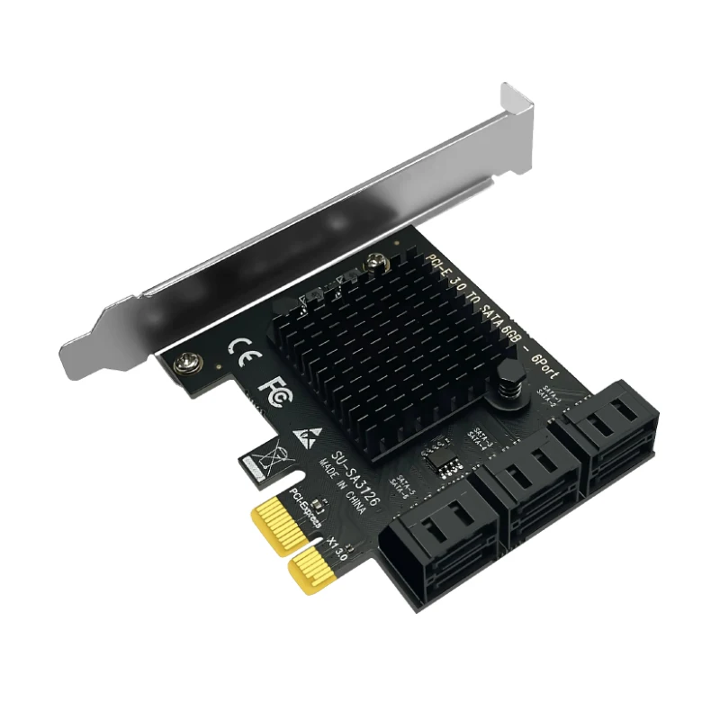 Chi a Mining 6 포트 SATA 3 PCI Express 확장 카드 PCI-E SATA 컨트롤러 PCIE 1X to SATA3 6Gb 어댑터 HDD SSD 용 카드 추가