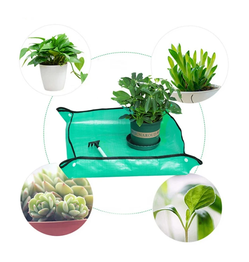 Plant Transplanting Repotting Mat Foldable Garden Work Cloth Waterproof Thicken Gardening Mat Change Soil Watering Pads