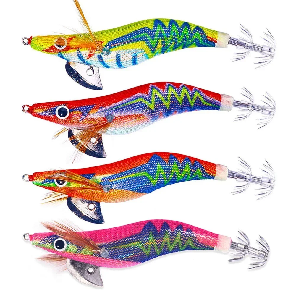 

10.5cm Luminous Squid Jigs Hook Octopus Tackle Bait 2.5# With Rattling 4 Colors 3D Eyes Fishing Tool Parts For Fishing Lovers