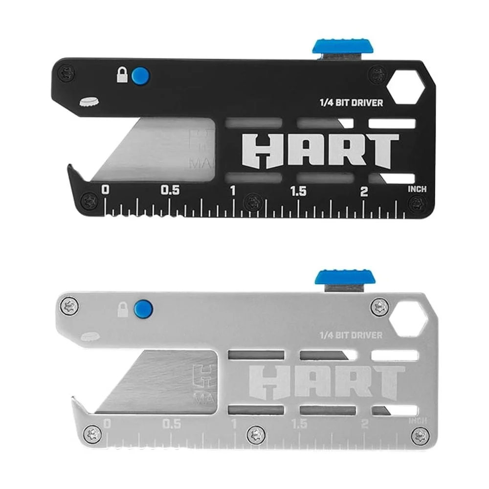 4-in-1 Pocket Utility Knife Tool 2-Pack Retractable Blade Quick-Change Mechanism Integrated Ruler Bottle Opener Driver Bit