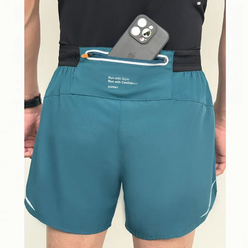 Men Running Shorts Gym Marathon Track Sports Shorts 2 In 1 Quick Dry Workout Training Gym Fitness Short Pants Summer Men Shorts image 4