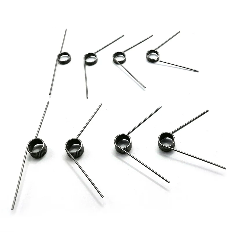 The diameter of the 65Mn spring steel precision torsion spring wire is 1.2mm, and the deflection is 60°, 90°, 120°, and 180°