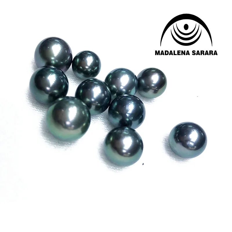 

MADALENA SARARA 10-10.5mm Saltwater Pearl Tihitian Pearl Loose Bead High Quality Perfect Round Black Pearl Fine Luster Brightnes